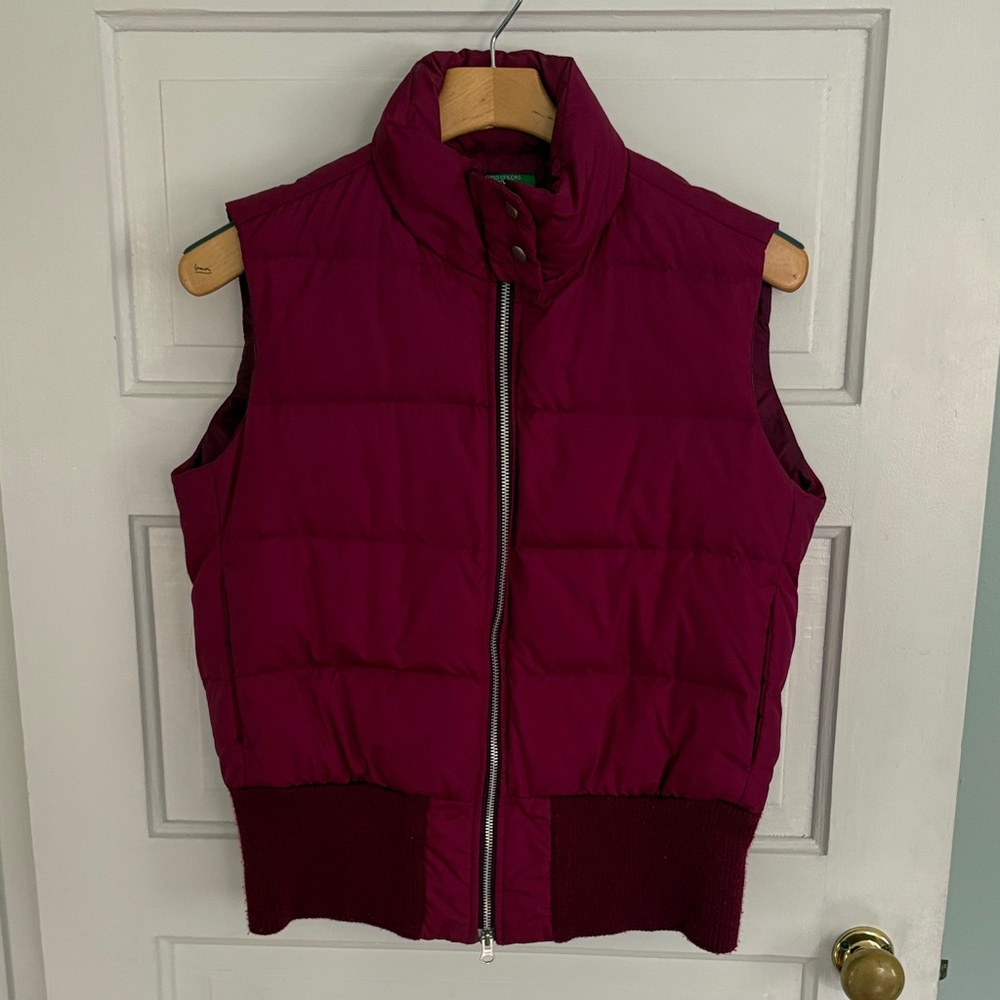 Women’s Quilted Sleeveless Puffer Vest - Berry